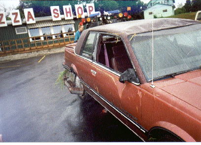 Passenger side of car